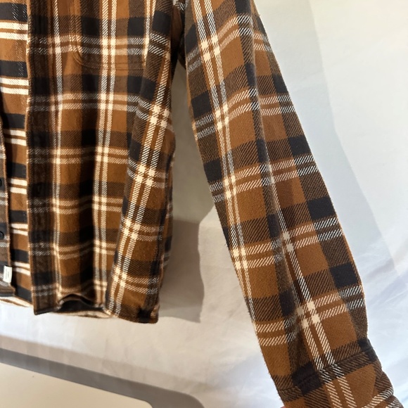 American Eagle Outfitters | Plaid Flannel Hooded Shirt / Jacket | Size Large - Picture 3 of 5